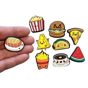 Cutie Face food variety shoe/croc charm 9 piece bundle NEW